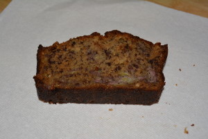 A slice of banana bread for the chef and baby sous chef!
